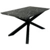 Nero 150cmx90cm Faux Black Marble Stone Dining Table