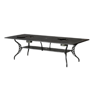 Caesar 240cmx112cm Cast Alum Table with Twin Built-in Ice Buckets