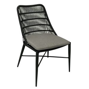 Emery Rope & Steel Armless Dining Chair in Grey