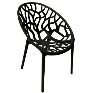 Forest Armless Resin Tub Dining Chair in Charcoal