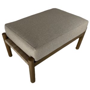 Marche Alum & Timber Cushioned Foot Stool/ Bench in Light Brown