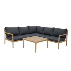 Palm Springs 4 Pce Timber Corner Sofa Setting