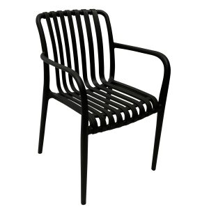Trento Resin Armed Dining Chair in Charcoal