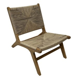 Delhi Timber Lounging Chair Banana Leaf Wicker