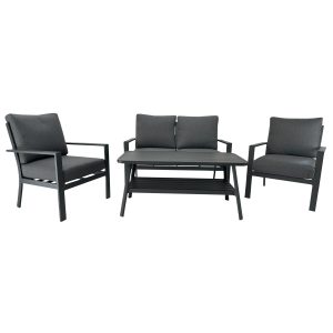 Manhattan Alum 2 Seater Lounge Sofa - 4 Piece