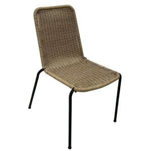 Maui Armless Wicker & Steel Stacking Chair