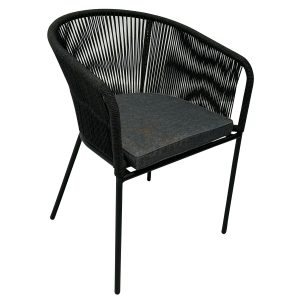 Tonga Rope & Steel Dining Chair – Dark Charcoal