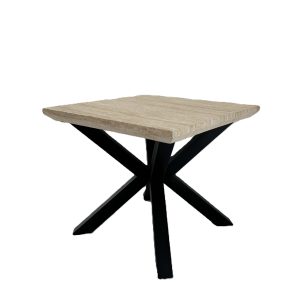 Travertino 60cm Square Faux Travertine Stone Drinks Table