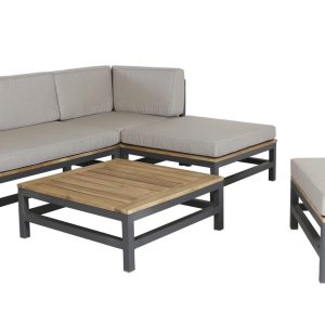 Betis 5pce Timber & Aluminium Corner Sofa Setting