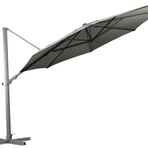 Regis 350cm Octagonal Cantilever Umbrella – Platinum / Taupe