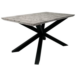 Carrara 150cmx90cm Faux Featured Grey Marble Dining Table