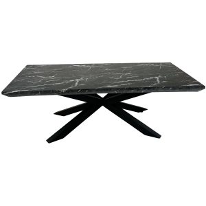 Nero 130cmx70cm Faux Black Marble Coffee Table