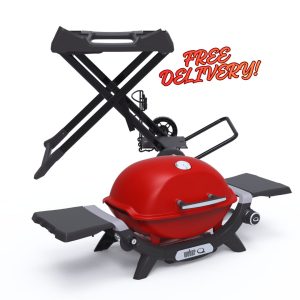 Baby Q Premium (Q1200N) Flame Red LPG with Portable Cart