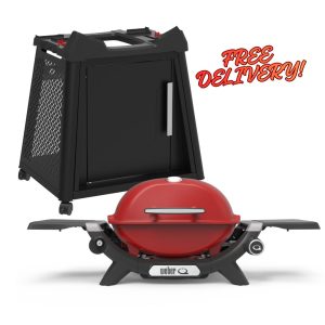 Baby Q Premium (Q1200N) Flame Red LPG with Premium Cart