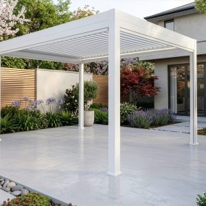 Fiori 3 x 4 metre Alum Louvre Roof Gazebo-White