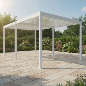 Fiori 3 x 6 metre Alum Louvre Roof Gazebo-White