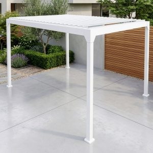 Solux 3 x 4 metre Steel Louvre Roof Gazebo-White