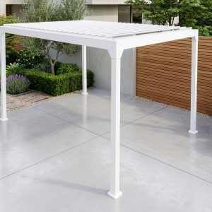 Solux 3 x 4 metre Steel Louvre Roof Gazebo-White