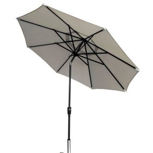 Rio 270cm Octagonal Centre Post Outdoor Umbrella-Mid Grey Polyester Fabric