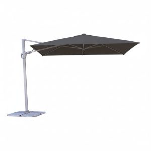 Keilani 300cm Square Cantilever Outdoor Umbrella – Charcoal Olefin Fabric